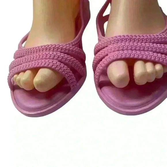 Melissa Womens Pink Braided Jelly Rubber Open Toe Sandals Size 6 - Picture 5 of 13